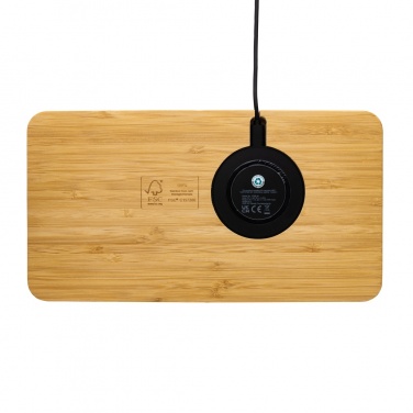 Logotrade Firmengeschenke das Foto: Bambus Desk Organizer mit 10W Wireless Charger