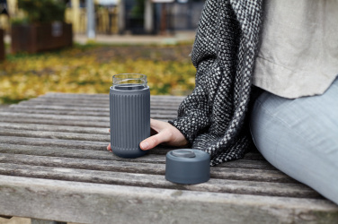 Logotrade Firmengeschenke das Foto: Black+Blum Glas-Reisebecher 340ml