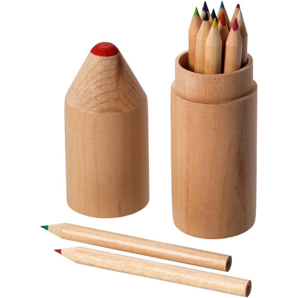 Logo trade promotional merchandise image of: Bossy 12-piece coloured pencil set