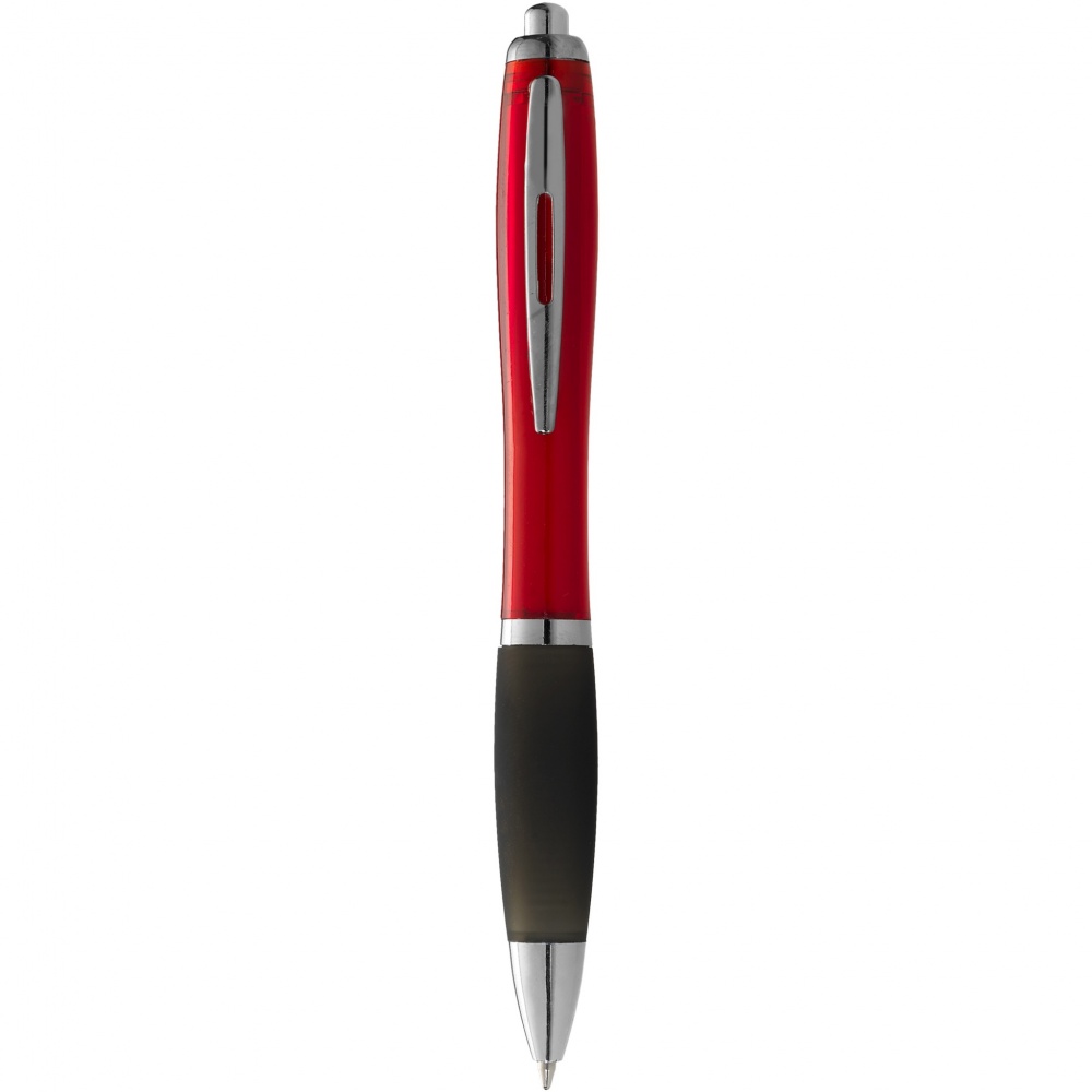 Logo trade promotional merchandise photo of: Nash ballpoint pen coloured barrel and black grip