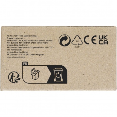 Logo trade promotional giveaways picture of: Ayo 6-piece coloured crayon set