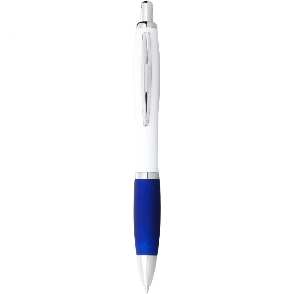 Logo trade promotional items picture of: Nash ballpoint pen with white barrel and coloured grip