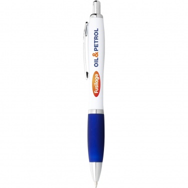 Logotrade business gift image of: Nash ballpoint pen with white barrel and coloured grip