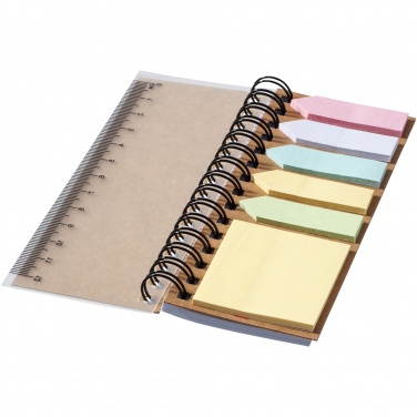 Logo trade promotional giveaways image of: Spinner spiral notebook with coloured sticky notes