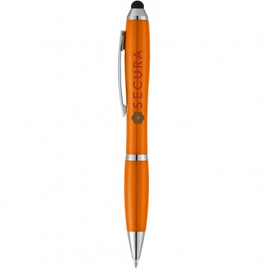 Logotrade promotional giveaway image of: Nash stylus ballpoint pen with coloured grip