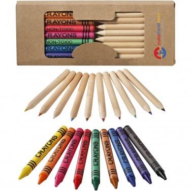 Logotrade corporate gift picture of: Lucky 19-piece coloured pencil and crayon set