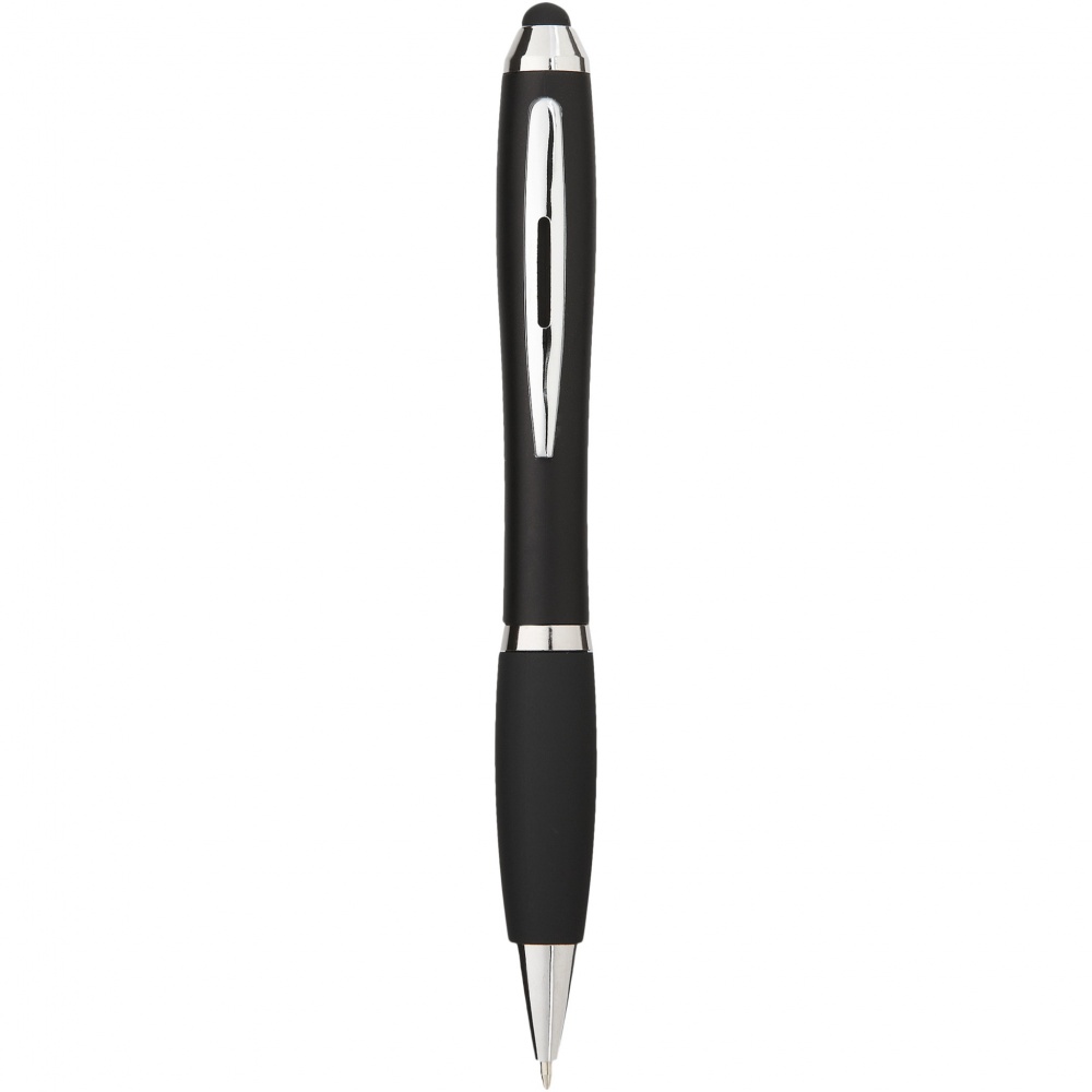 Logo trade advertising products image of: Nash coloured stylus ballpoint pen with black grip