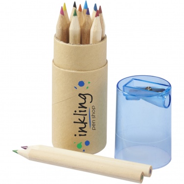 Logo trade business gifts image of: Hef 12-piece coloured pencil set with sharpener