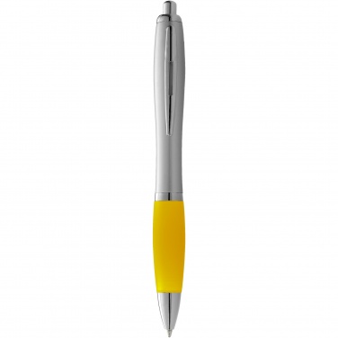 Logotrade advertising products photo of: Nash ballpoint pen silver barrel and coloured grip