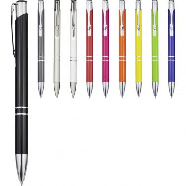 Logo trade promotional gifts picture of: Moneta aluminium click ballpoint pen (blue ink)