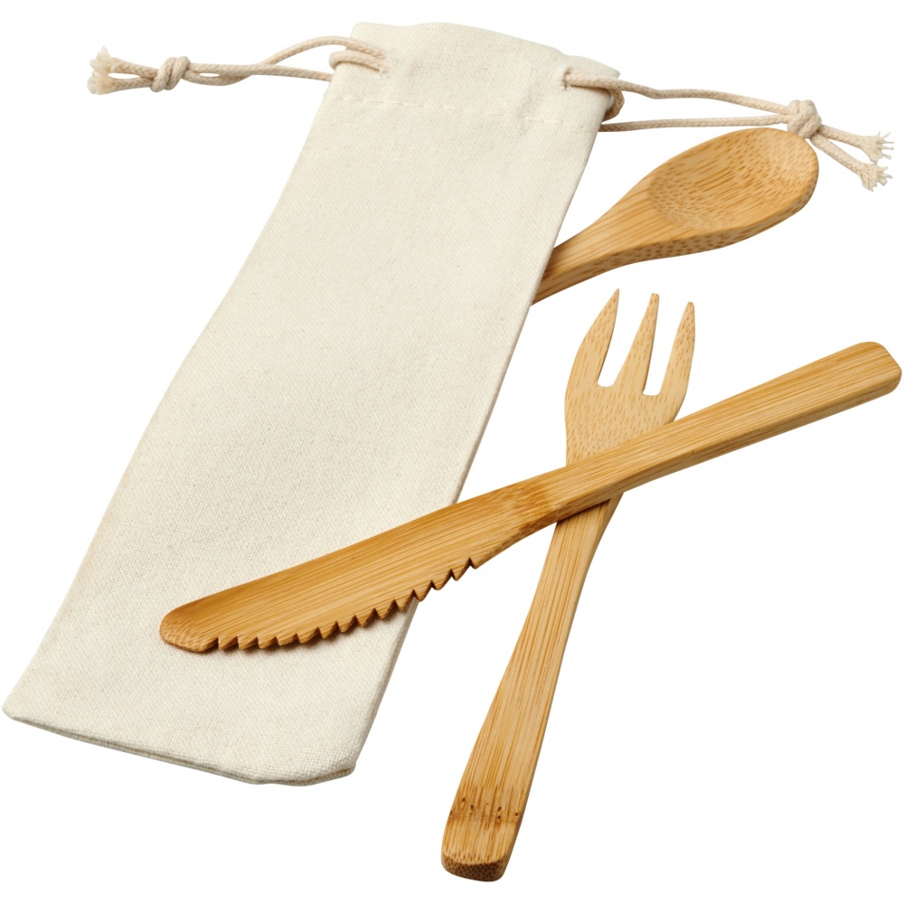 Logo trade promotional gifts picture of: Celuk bamboo cutlery set