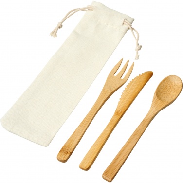 Logo trade promotional merchandise image of: Celuk bamboo cutlery set