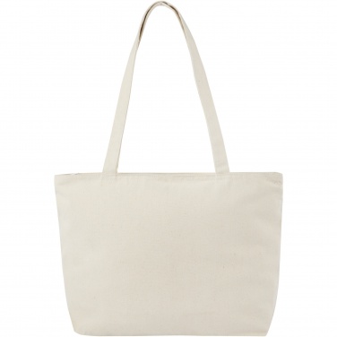 Logo trade corporate gifts picture of: Ningbo 320 g/m² zippered cotton tote bag 15L