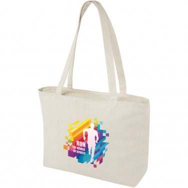 Logo trade corporate gifts picture of: Ningbo 320 g/m² zippered cotton tote bag 15L