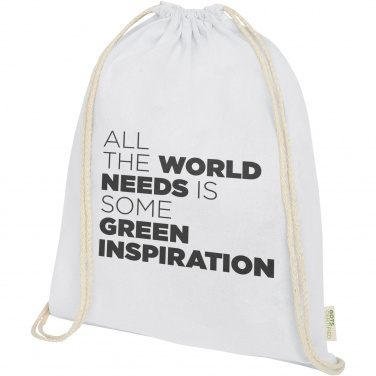 Logo trade promotional gifts picture of: Orissa 100 g/m² organic cotton drawstring bag 5L