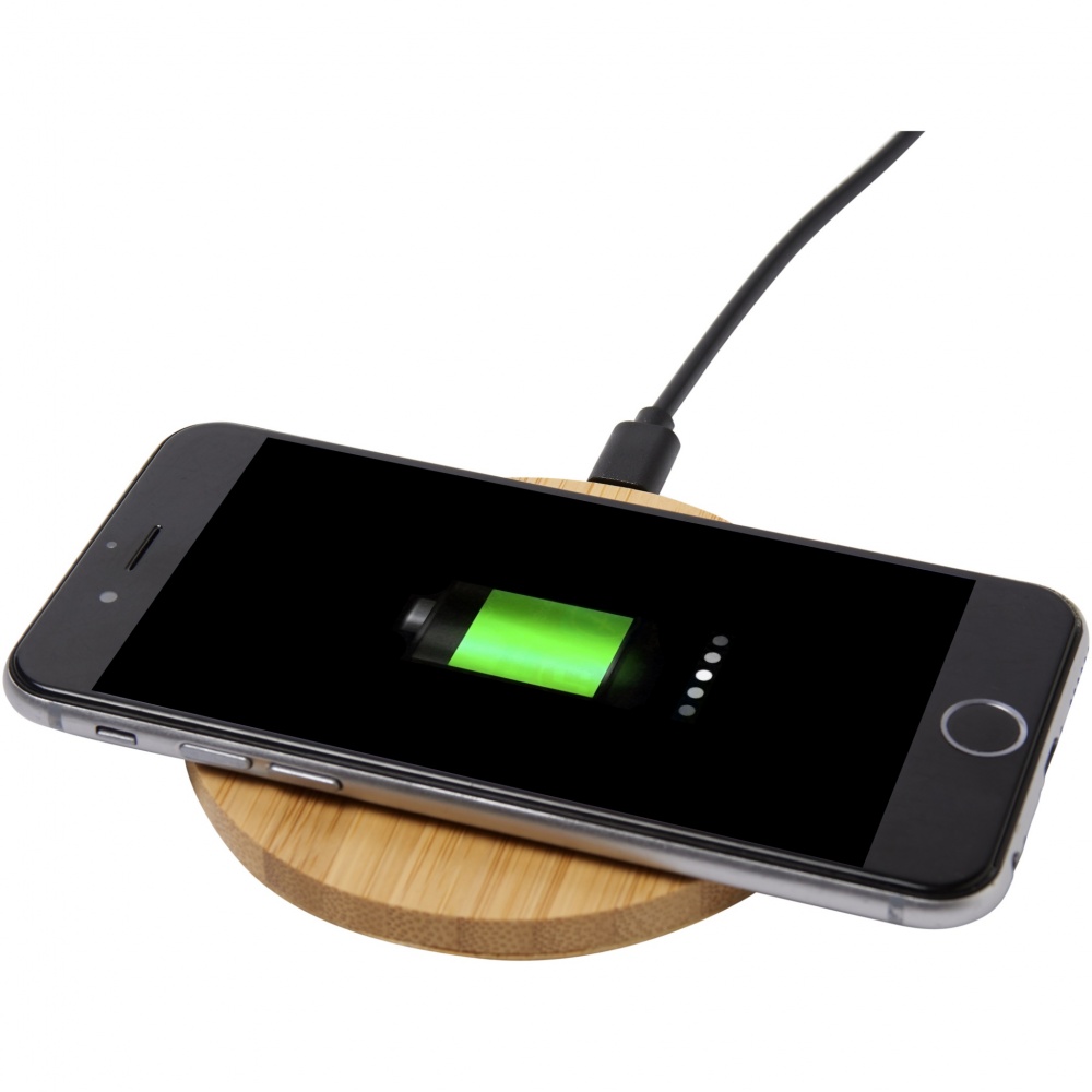 Logo trade advertising products picture of: Essence 5W bamboo wireless charging pad