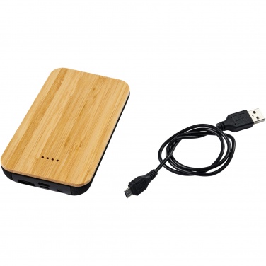 Logotrade business gifts photo of: Future 6000 mAh bamboo/fabric wireless power bank