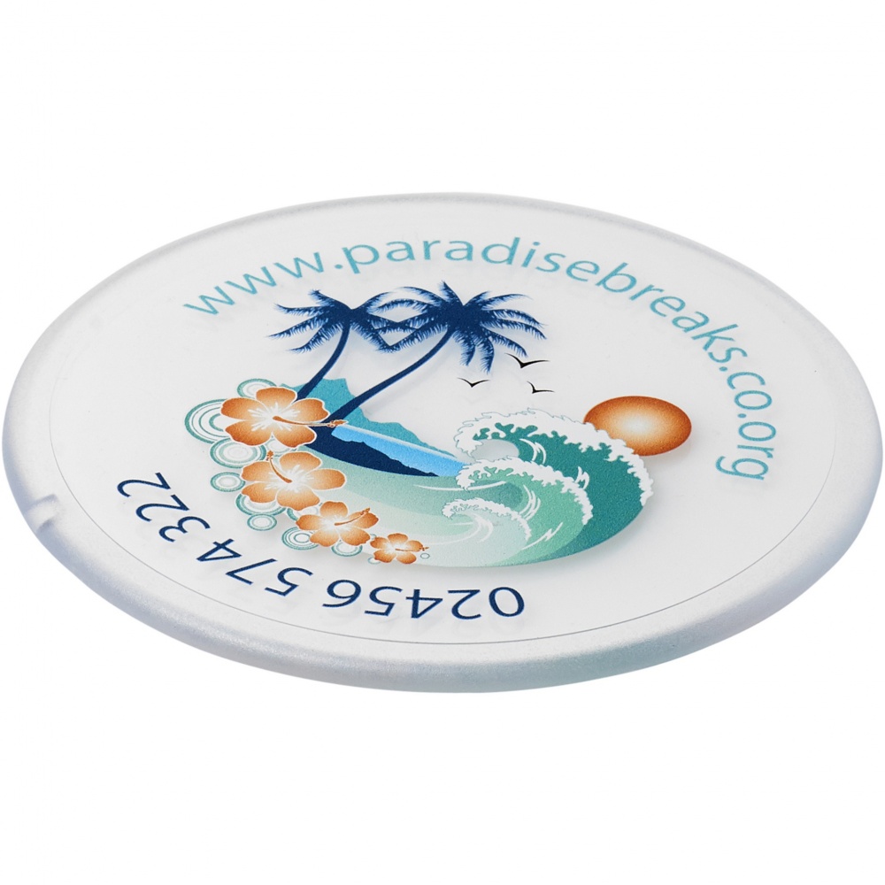Logo trade promotional giveaways image of: Renzo round plastic coaster