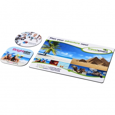 Logo trade promotional items image of: Brite-Mat® mouse mat and coaster set combo 1