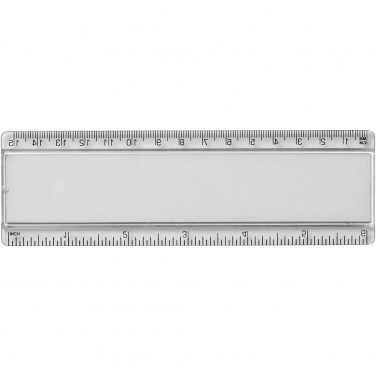 Logo trade promotional gift photo of: Ellison 15 cm plastic insert ruler