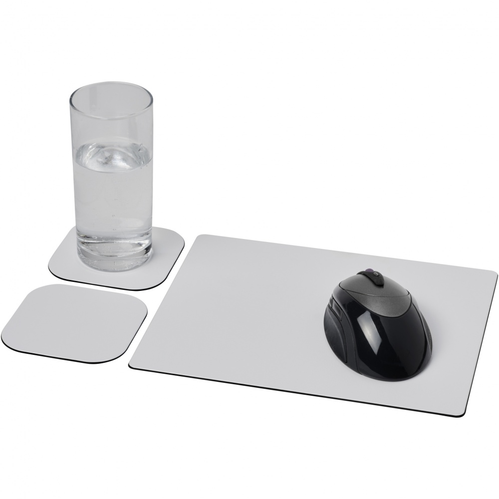 Logo trade promotional items image of: Brite-Mat® mouse mat and coaster set combo 3
