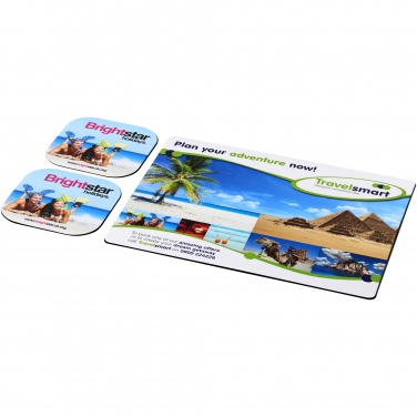 Logo trade promotional item photo of: Brite-Mat® mouse mat and coaster set combo 3