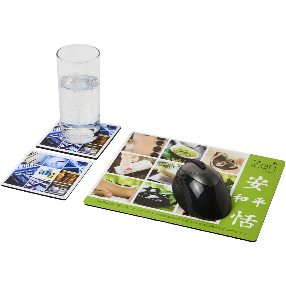 Logo trade promotional gifts picture of: Q-Mat® mouse mat and coaster set combo 3