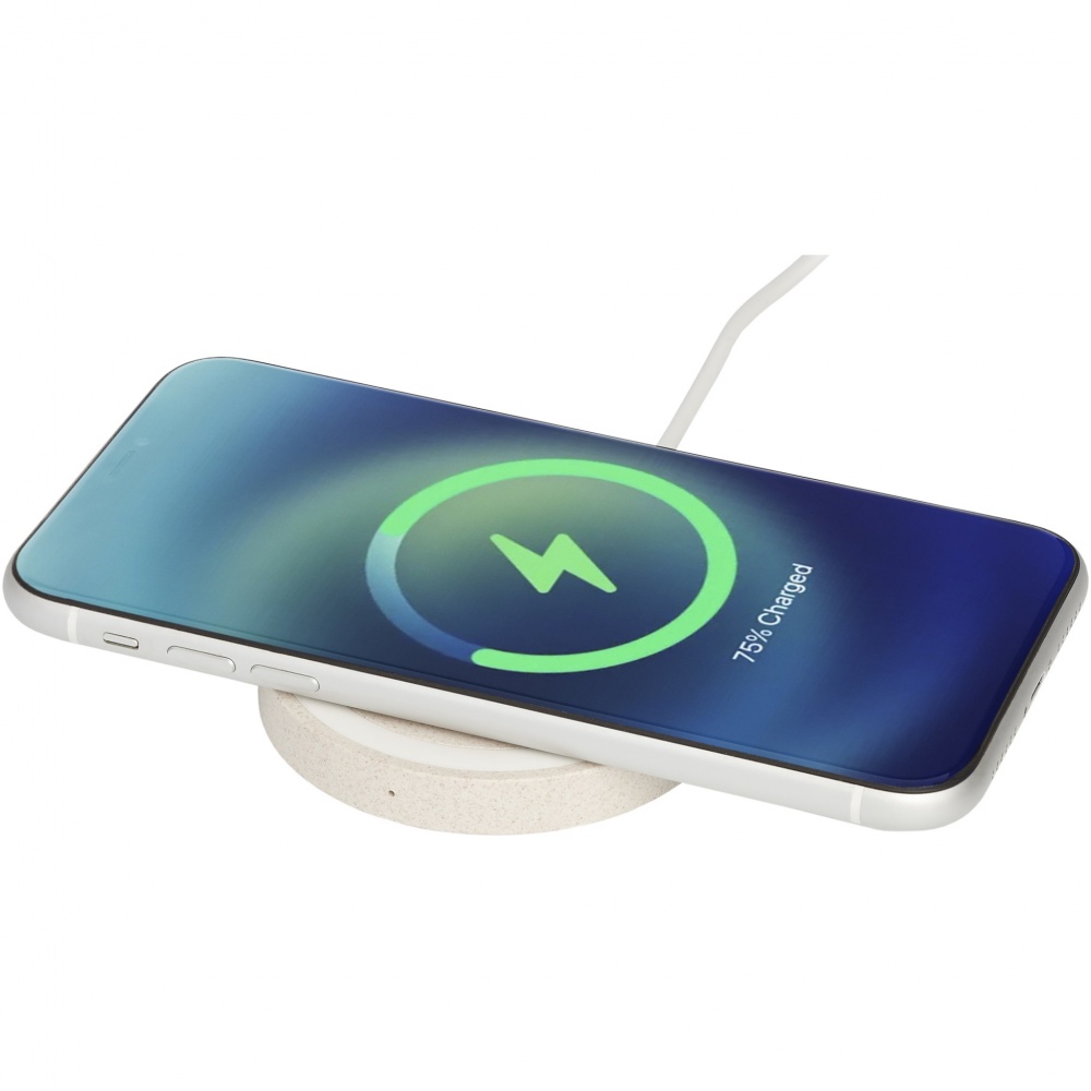 Logo trade promotional product photo of: Naka 5W wheat straw wireless charging pad