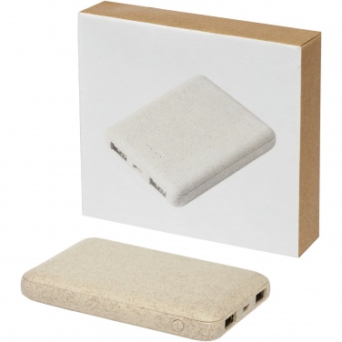 Logo trade business gift photo of: Asama 5000 mAh wheat straw power bank