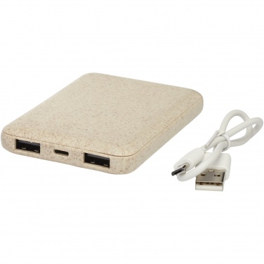 Logo trade advertising products image of: Asama 5000 mAh wheat straw power bank