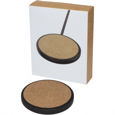 Logo trade promotional merchandise photo of: Kivi 10W limestone/cork wireless charging pad