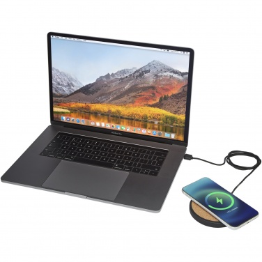 Logotrade promotional giveaway picture of: Kivi 10W limestone/cork wireless charging pad