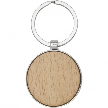 Logo trade corporate gifts image of: Moreno beech wood round keychain