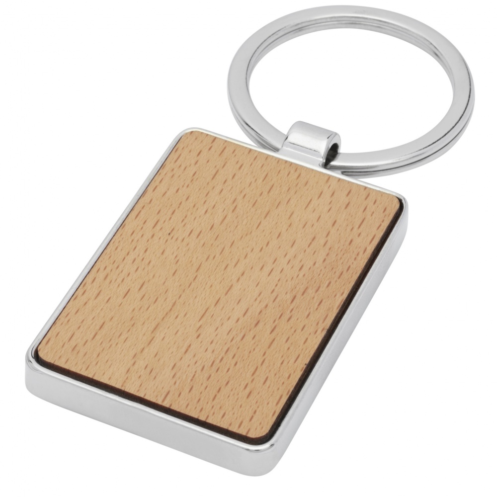 Logotrade promotional products photo of: Mauro beech wood rectangular keychain