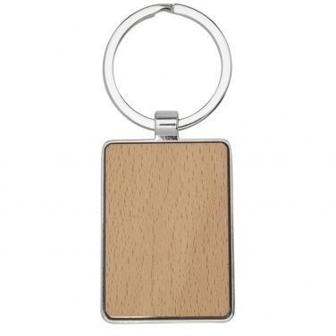 Logo trade promotional items image of: Mauro beech wood rectangular keychain
