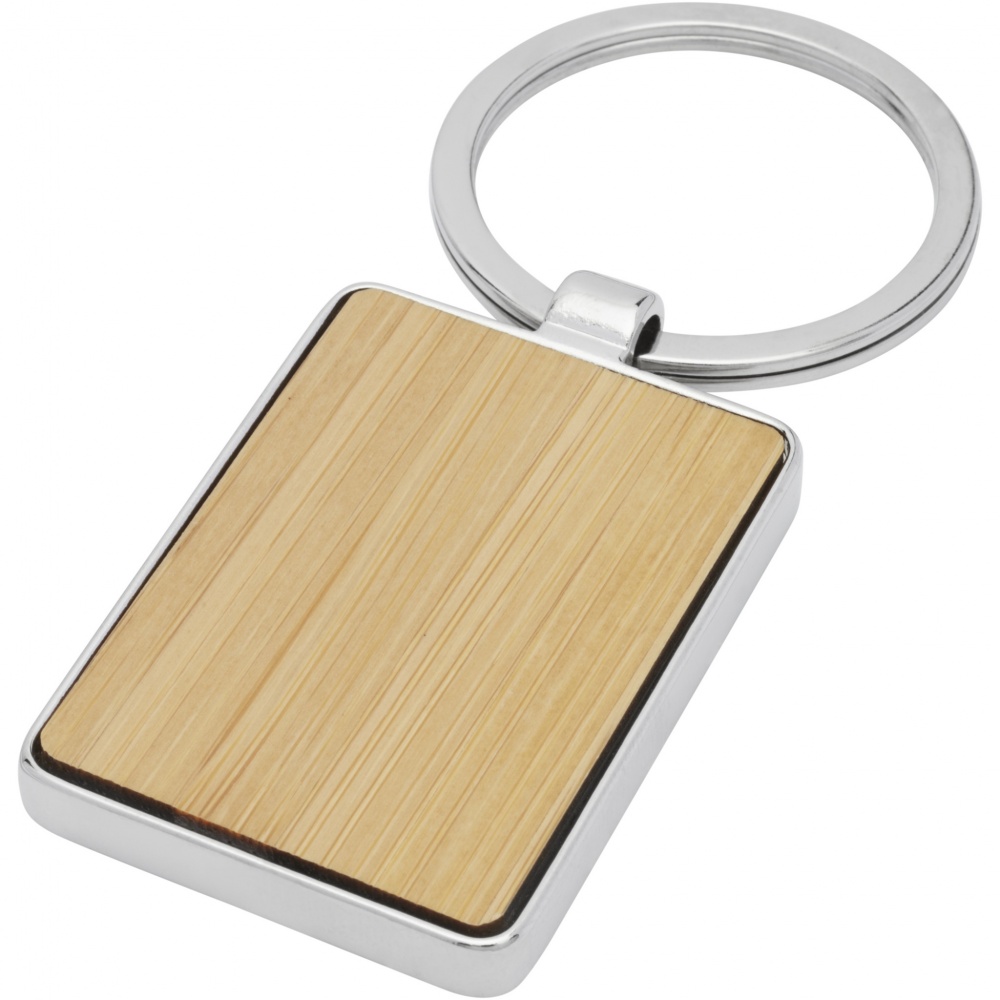 Logo trade corporate gift photo of: Neta bamboo rectangular keychain