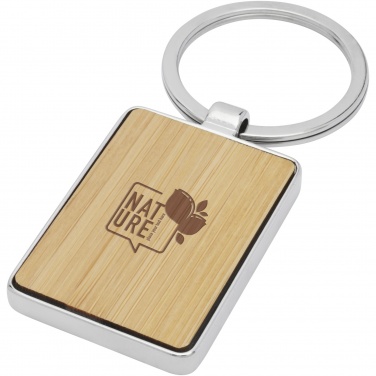 Logo trade promotional giveaways image of: Neta bamboo rectangular keychain
