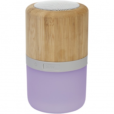 Logo trade promotional products picture of: Aurea bamboo Bluetooth® speaker with light 