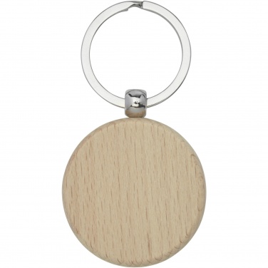 Logo trade promotional merchandise image of: Giovanni beech wood round keychain