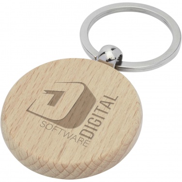 Logotrade promotional item picture of: Giovanni beech wood round keychain