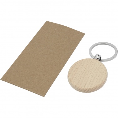 Logotrade promotional item picture of: Giovanni beech wood round keychain