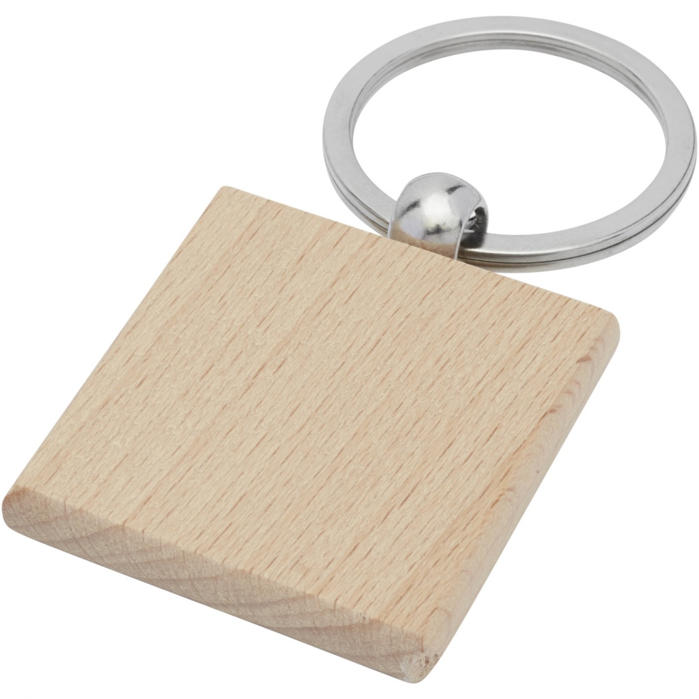 Logo trade promotional gift photo of: Gioia beech wood squared keychain