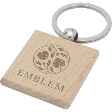 Logo trade promotional items image of: Gioia beech wood squared keychain