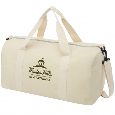 Logo trade corporate gifts picture of: Pheebs 450 g/m² recycled cotton and polyester duffel bag 24L