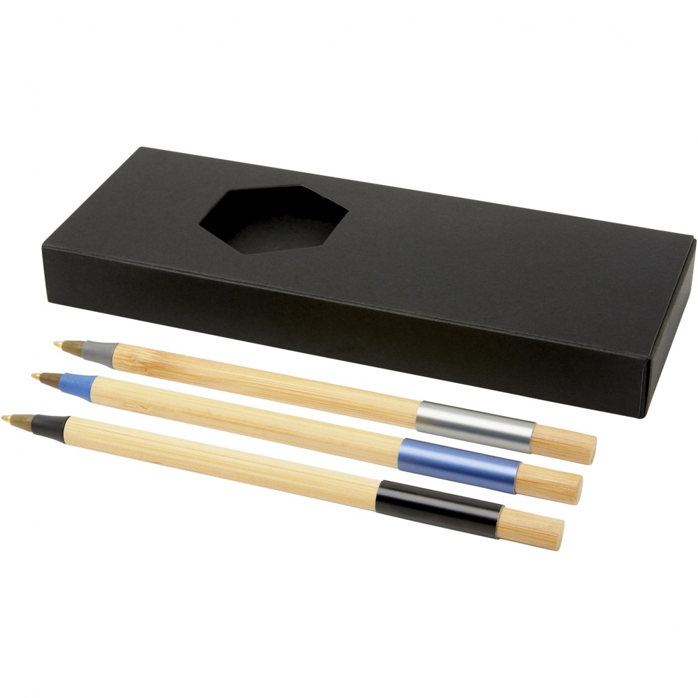 Logo trade promotional gifts image of: Kerf 3-piece bamboo pen set