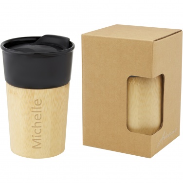 Logo trade corporate gift photo of: Pereira 320 ml porcelain mug with bamboo outer wall