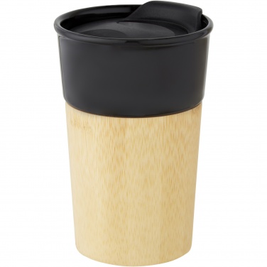 Logo trade advertising products image of: Pereira 320 ml porcelain mug with bamboo outer wall