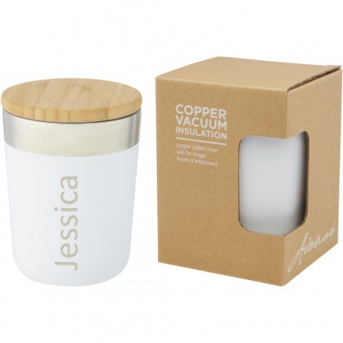 Logo trade corporate gifts image of: Lagan 300 ml stainless steel tumbler with bamboo lid