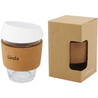 Logotrade promotional giveaway image of: Lidan 360 ml borosilicate glass tumbler with silicone lid