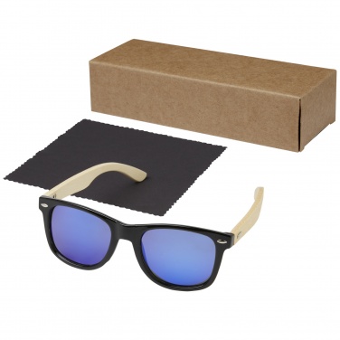 Logo trade promotional item photo of: Taiyō rPET/bamboo mirrored polarized sunglasses in gift box